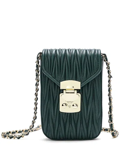 Tiffany & Fred Paris Leather Phone Bag In Green