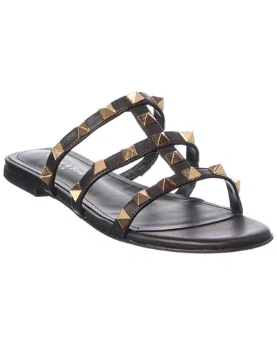 Tiffany & Fred Paris Leather Sandal In Black