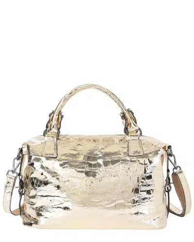 Tiffany & Fred Paris Leather Satchel In Gold