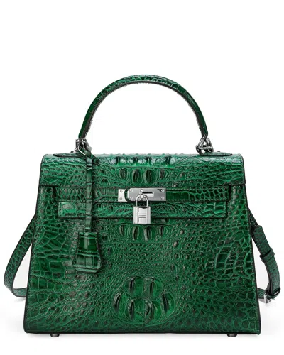 Tiffany & Fred Paris Leather Satchel In Green
