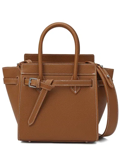 Tiffany & Fred Paris Leather Satchel Messenger Bag In Brown