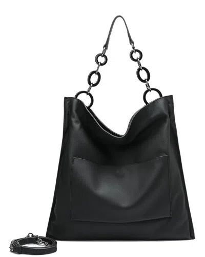 Tiffany & Fred Paris Leather Shoulder Bag In Black