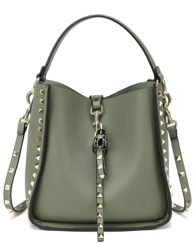 Tiffany & Fred Paris Leather Shoulder Bag In Green