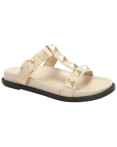 Tiffany & Fred Paris Leather Slide Sandal In Neutral
