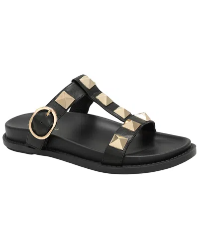 Tiffany & Fred Paris Leather Slide Sandal In Black