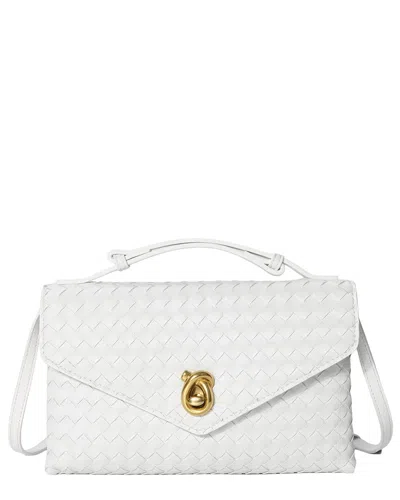 Tiffany & Fred Paris Leather Top Handle Clutch In White