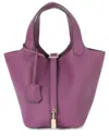 Tiffany & Fred Paris Leather Top Handle Satchel In Purple
