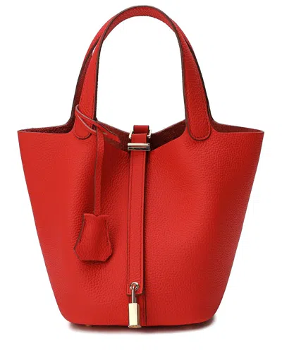 Tiffany & Fred Paris Leather Top Handle Satchel In White