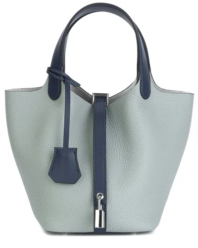 Tiffany & Fred Paris Leather Top Handle Satchel In Blue