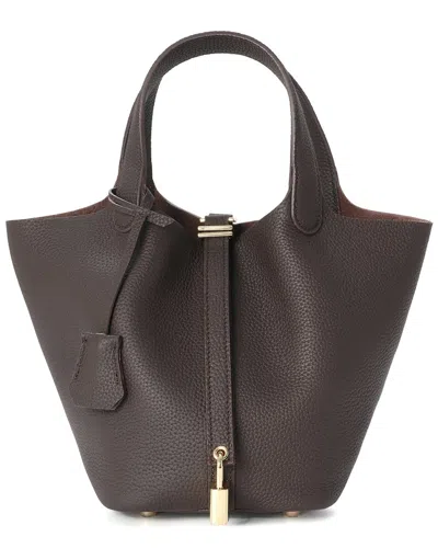 Tiffany & Fred Paris Leather Top Handle Satchel In Brown