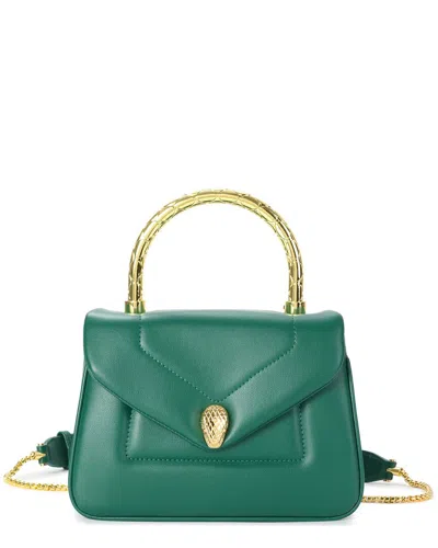Tiffany & Fred Paris Leather Top Handle Satchel In Green
