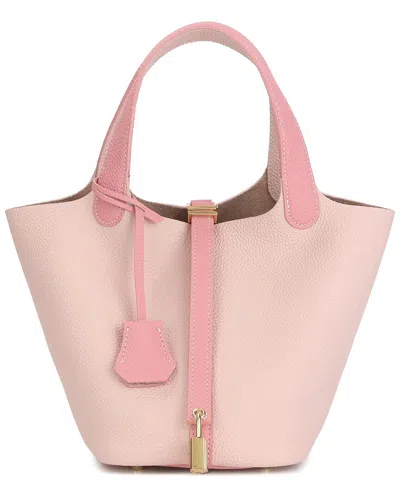 Tiffany & Fred Paris Leather Top Handle Satchel In Pink