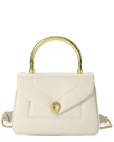 Tiffany & Fred Paris Leather Top Handle Satchel In White