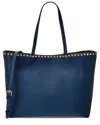 Tiffany & Fred Paris Leather Tote In Blue
