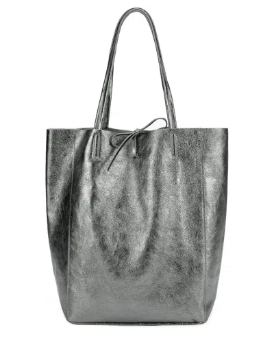 Tiffany & Fred Paris Leather Tote In Gray