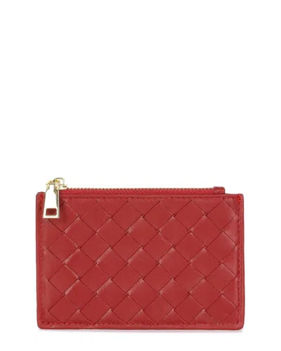 Tiffany & Fred Paris Leather Wallet In Red
