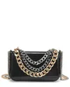 Tiffany & Fred Paris Luxe Chain Leather Messenger Bag In Black