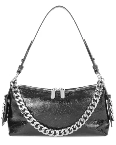 Tiffany & Fred Paris Tiffany And Fred Paris Metallic Leather Chain Shoulder In Black