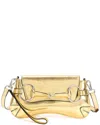 Tiffany & Fred Paris Metallic Leather Shoulder Bag In Gold