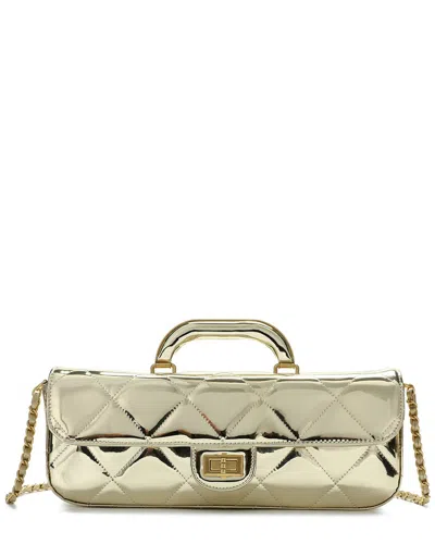 Tiffany & Fred Paris Metallic Quilted Leather Top Handle Clutch In Green