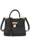 Tiffany & Fred Paris Mini Grained Leather Satchel In Black