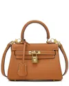 Tiffany & Fred Paris Mini Grained Leather Satchel In Brown