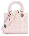 Tiffany & Fred Paris Mini Patent Quilted Tote In Pink