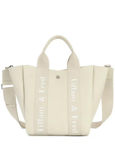 Tiffany & Fred Paris Mini Pebbled Leather Tote In Beige
