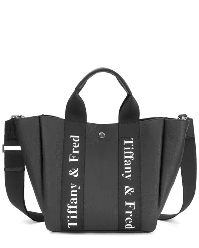 Tiffany & Fred Paris Mini Pebbled Leather Tote In Black
