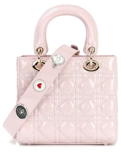 Tiffany & Fred Paris Mini Quilted Patent Satchel In Red