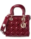 Tiffany & Fred Paris Mini Quilted Patent Satchel In Red