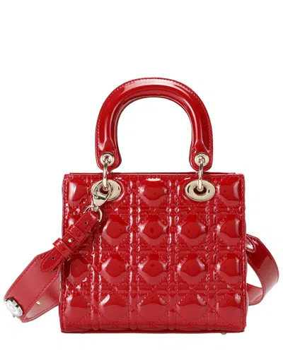 Tiffany & Fred Paris Mini Quilted Patent Satchel In Red