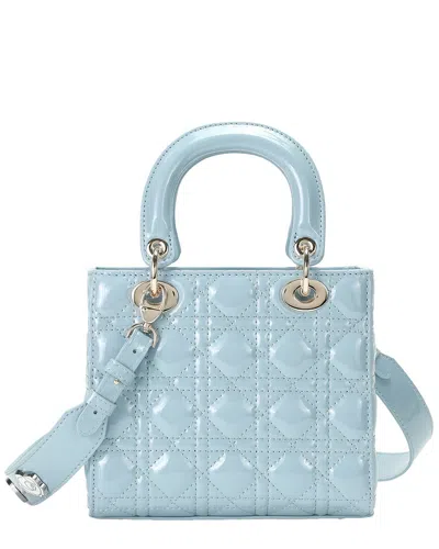 Tiffany & Fred Paris Mini Quilted Patent Satchel In Blue