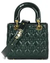 Tiffany & Fred Paris Mini Quilted Patent Satchel In Green