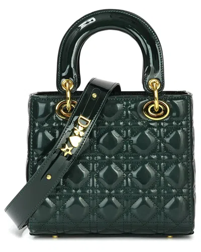 Tiffany & Fred Paris Mini Quilted Patent Satchel In Green