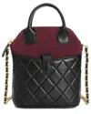 Tiffany & Fred Paris Mini Quilted Suede & Leather Tote In Black