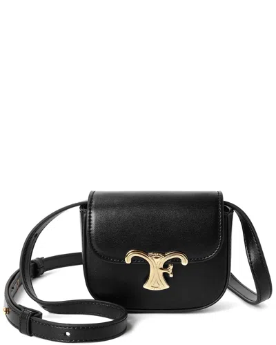 Tiffany & Fred Paris Mini Smooth Leather Crossbody In Black