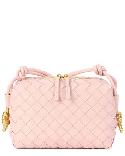 Tiffany & Fred Paris Mini Woven Leather Crossbody In Pink