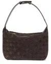 Tiffany & Fred Paris Mini Woven Suede Shoulder Bag In Brown