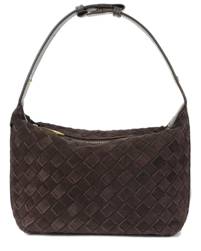 Tiffany & Fred Paris Mini Woven Suede Shoulder Bag In Brown