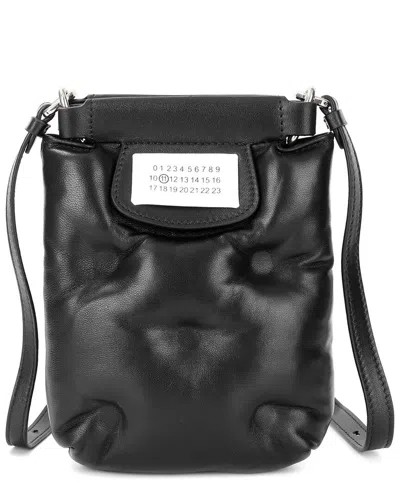 Tiffany & Fred Paris Padded Sheepskin Leather Crossbody Bag In Black