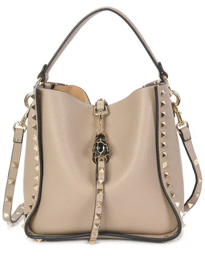 Tiffany & Fred Paris Pebbled Leather Bucket Bag In Neutral
