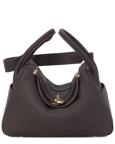 Tiffany & Fred Paris Pebbled Leather Top-handle Bag In Black