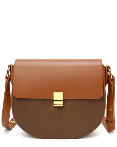 Tiffany & Fred Paris Pleated Leather Messenger Bag