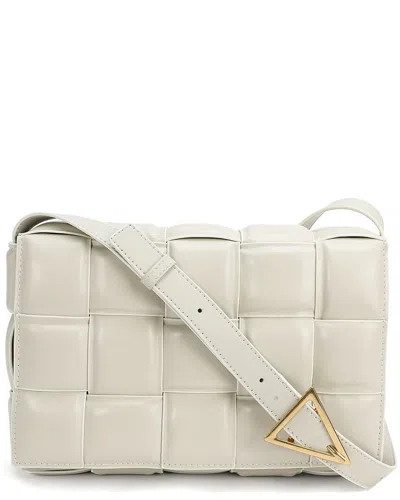 Tiffany & Fred Paris Puffy Leather Messenger Bag In White