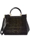 Tiffany & Fred Paris Python-embossed Leather Satchel In Black