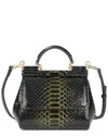 Tiffany & Fred Paris Python-embossed Leather Top-handle Bag In Black