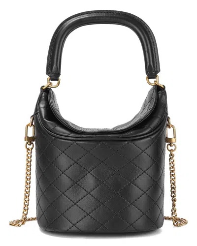 Tiffany & Fred Paris Quilted & Structured Top-handle Shoulder Bag In Black