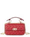 Tiffany & Fred Paris Quilted & Studded Leather Crossbody In Red