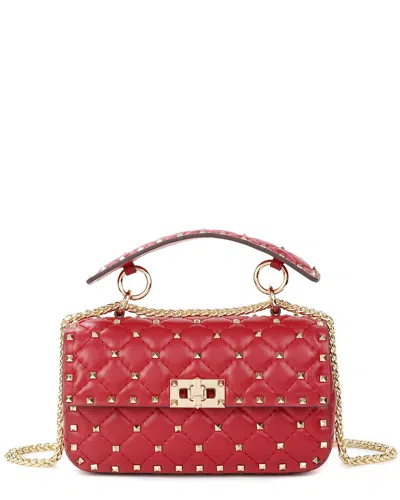 Tiffany & Fred Paris Quilted & Studded Leather Crossbody In Red